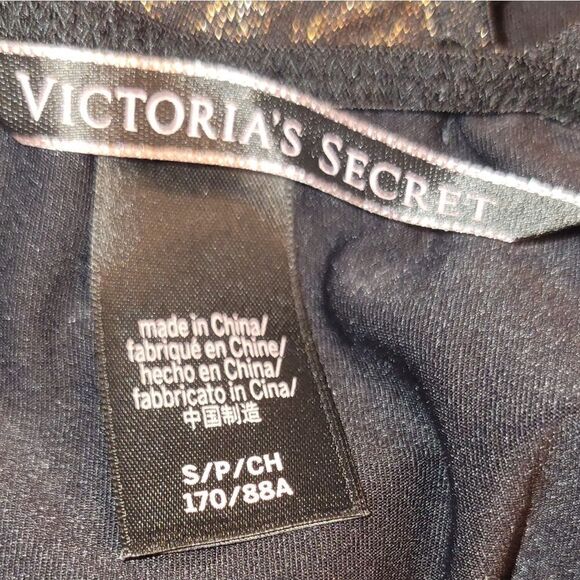 Victoria's Secret Gold Metallic Bodysuit Black Mesh Backless S - Picture 14 of 14